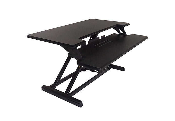 Victor - High Rise Height-Adjustable Compact Standing Desk with Keyboard Tray - Black_2