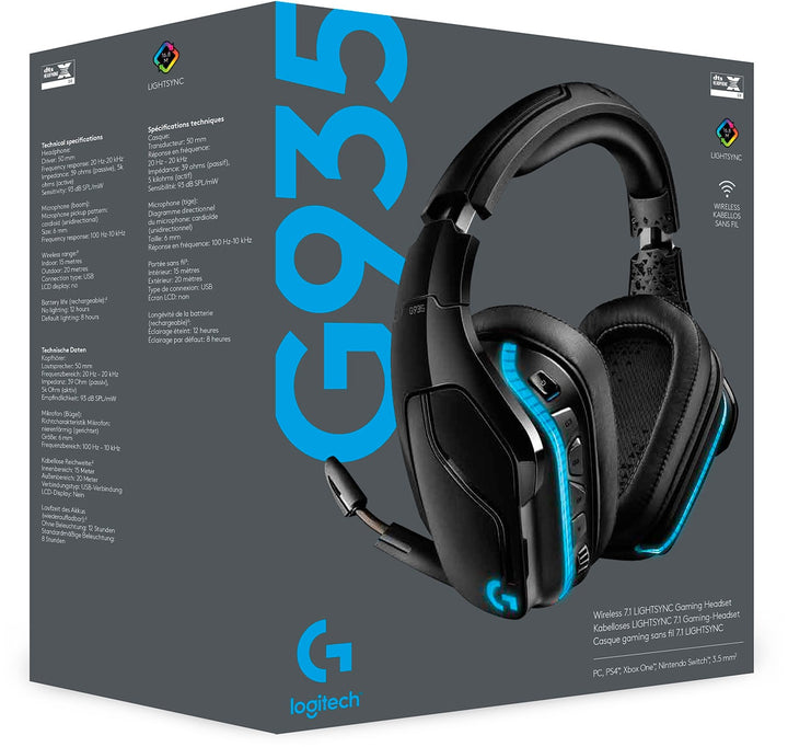 Logitech - G935 Wireless 7.1 Surround Sound Over-the-Ear Gaming Headset for PC with LIGHTSYNC RGB Lighting - Black/Blue_3
