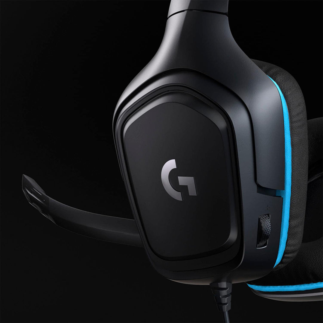 Logitech - G432 Wired DTS Headphone:X 2.0 Surround Sound Over-the-Ear Gaming Headset for PC with Flip-to-Mute Mic - Black/Blue_4
