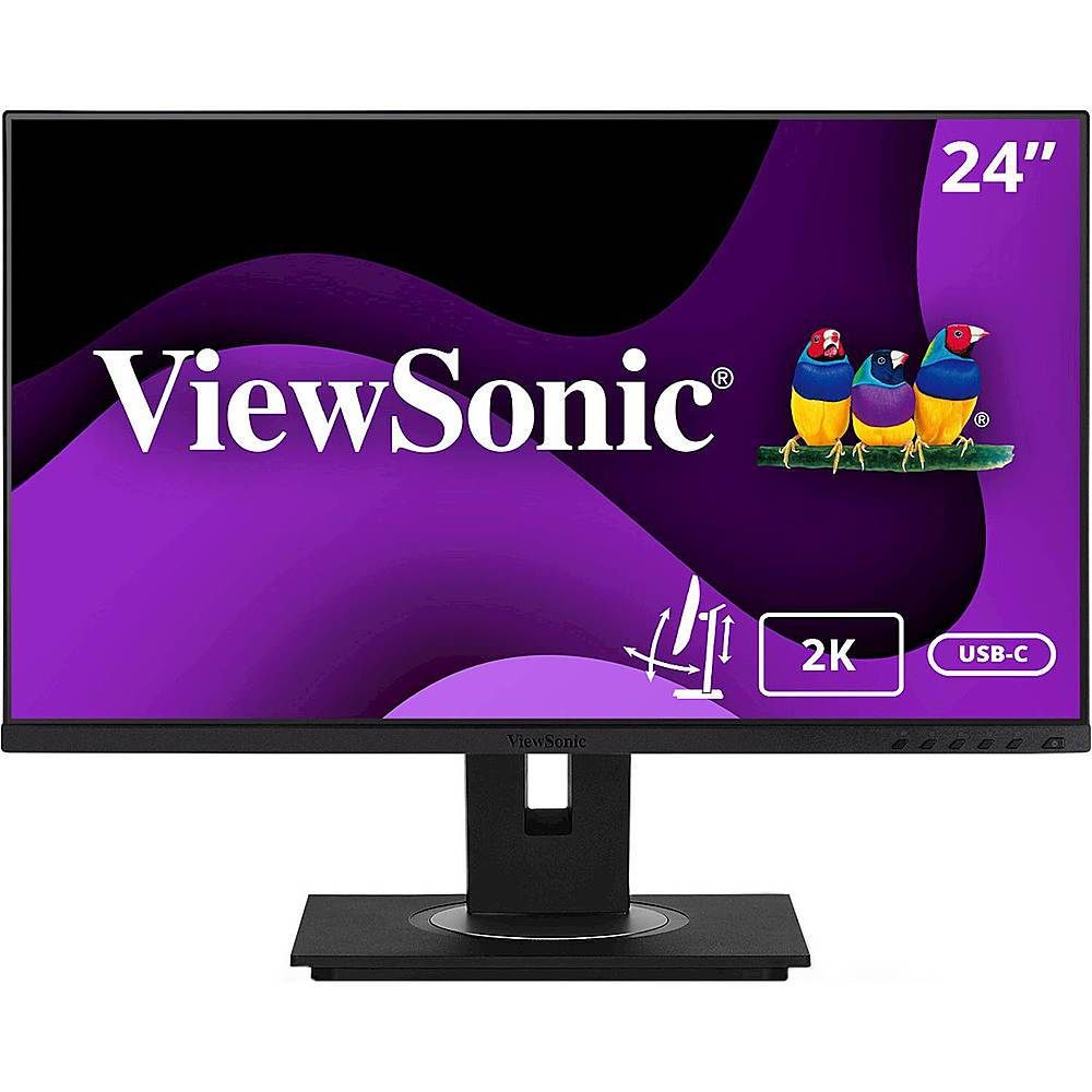 ViewSonic VG2455-2K 24 Inch IPS 1440p Monitor with USB 3.1 Type C HDMI DisplayPort and 40 Degree Tilt Ergonomics - Black_0