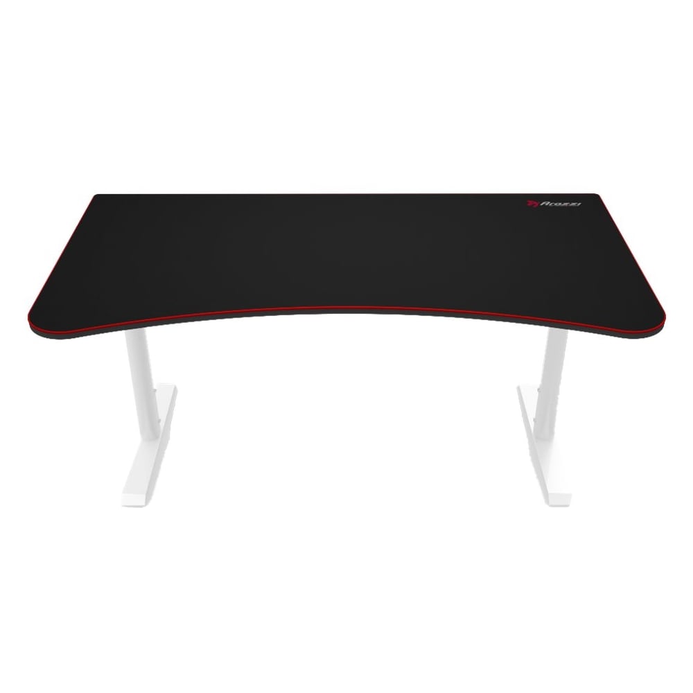 Arozzi - Arena Ultrawide Curved Gaming Desk - White with Black/Red Accents_0