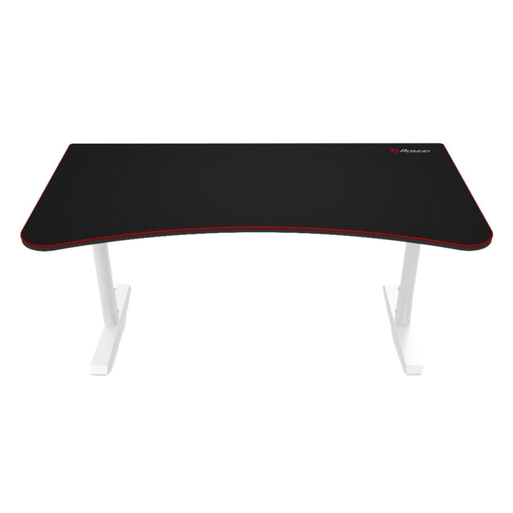 Arozzi - Arena Ultrawide Curved Gaming Desk - White with Black/Red Accents_0