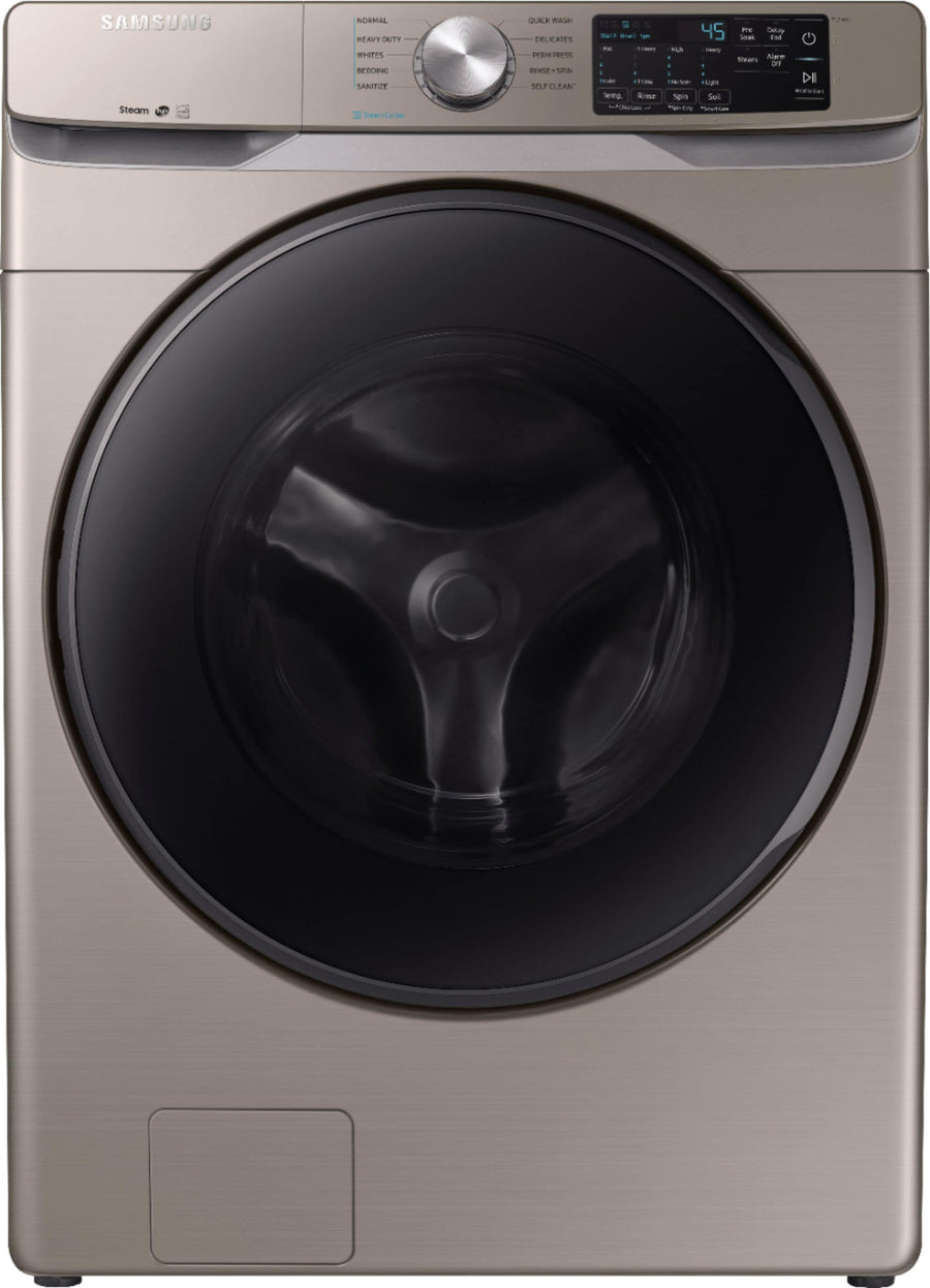 Samsung - 4.5 cu. ft. High Efficiency Stackable Front Load Washer with Steam - Champagne_0