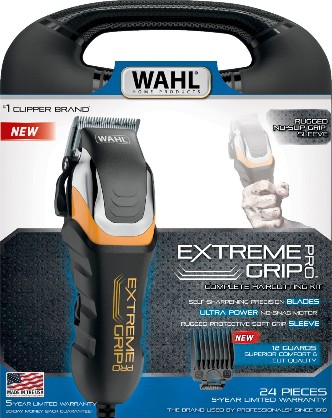 Wahl - Extreme Grip Pro Hair Clipper - Black/Silver/Yellow_2