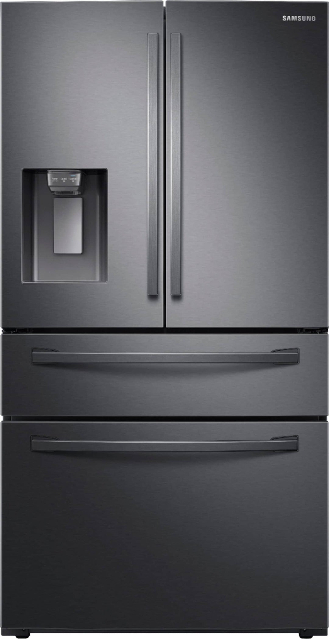 Samsung - 22.6 cu. ft. 4-Door French Door Counter Depth Refrigerator with FlexZone™ Drawer - Black stainless steel_0