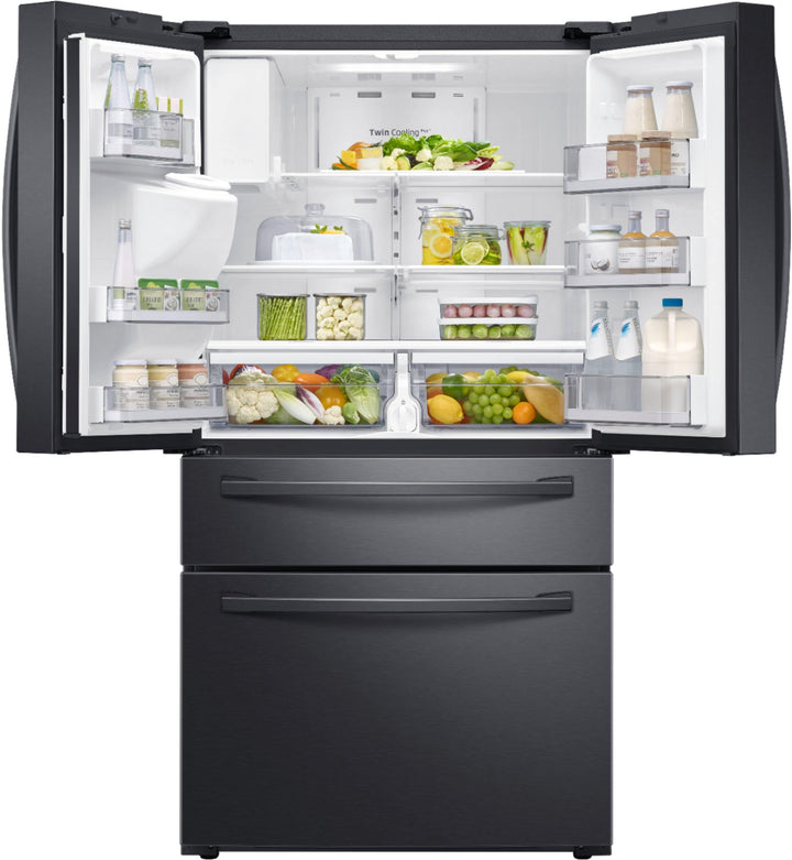 Samsung - 22.6 cu. ft. 4-Door French Door Counter Depth Refrigerator with FlexZone™ Drawer - Black stainless steel_11