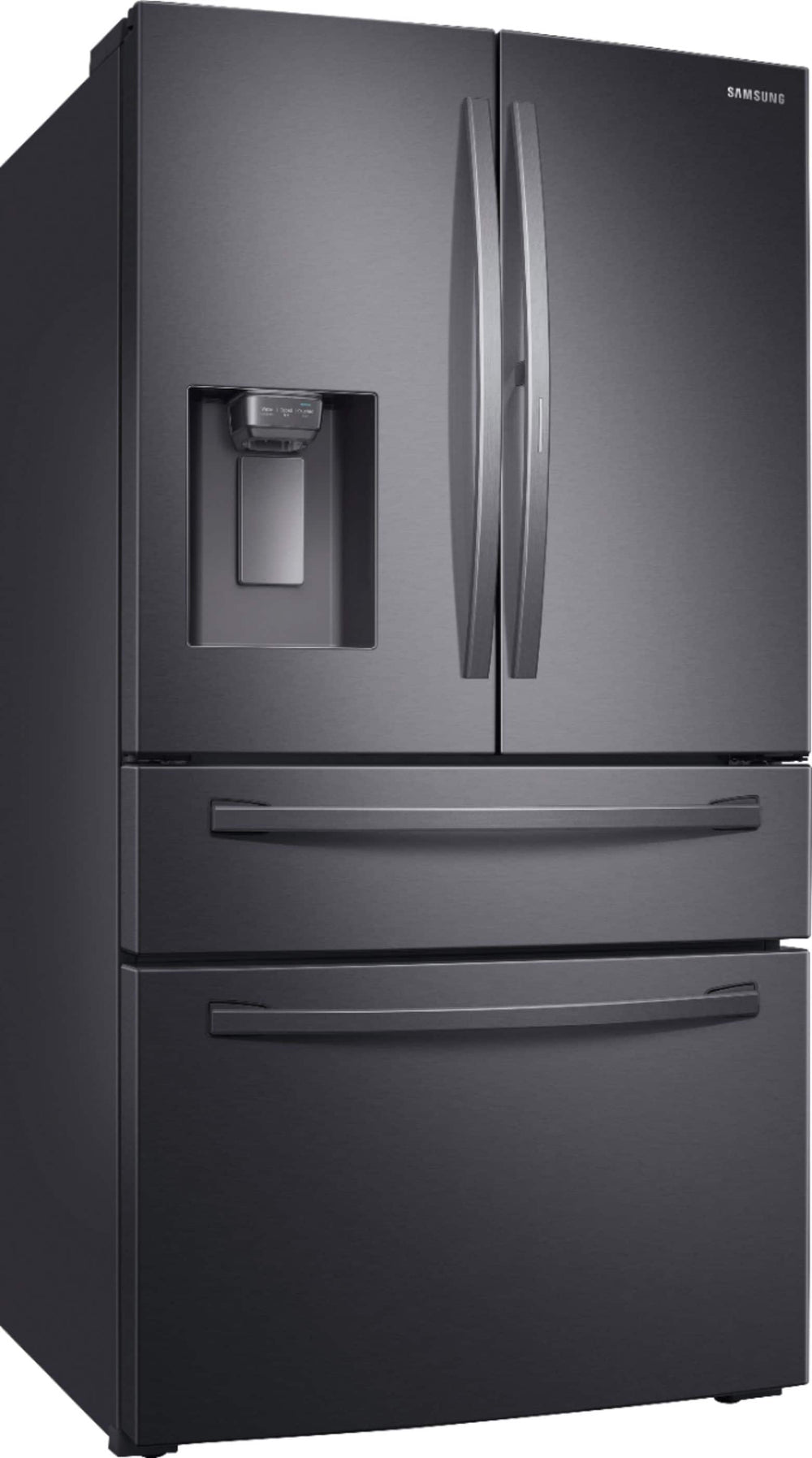 Samsung - 22.4 cu. ft. 4-Door French Door Counter Depth Refrigerator with Food Showcase - Black stainless steel_1