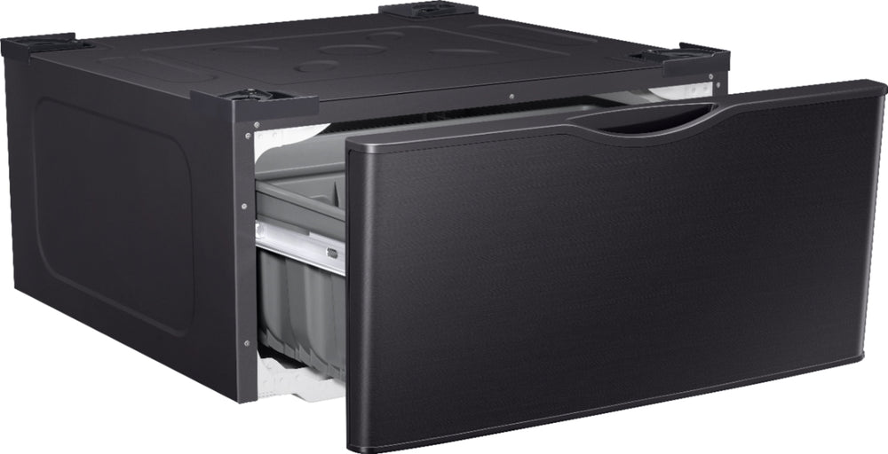 Samsung - Washer/Dryer Laundry Pedestal with Storage Drawer - Brushed black_1