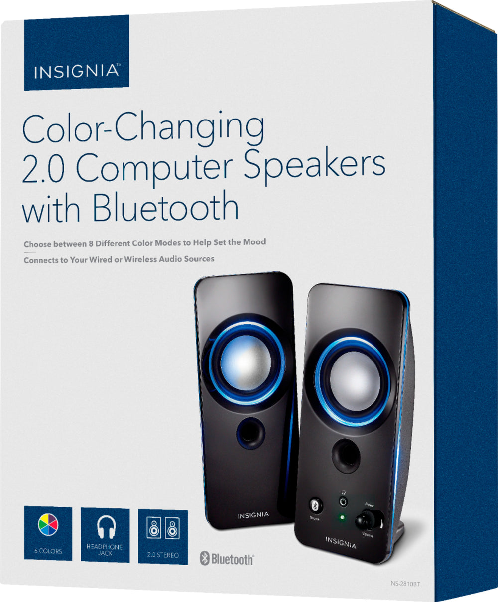 Insignia™ - 2.0 Bluetooth Lighted Speaker System (2pc) - Black_1