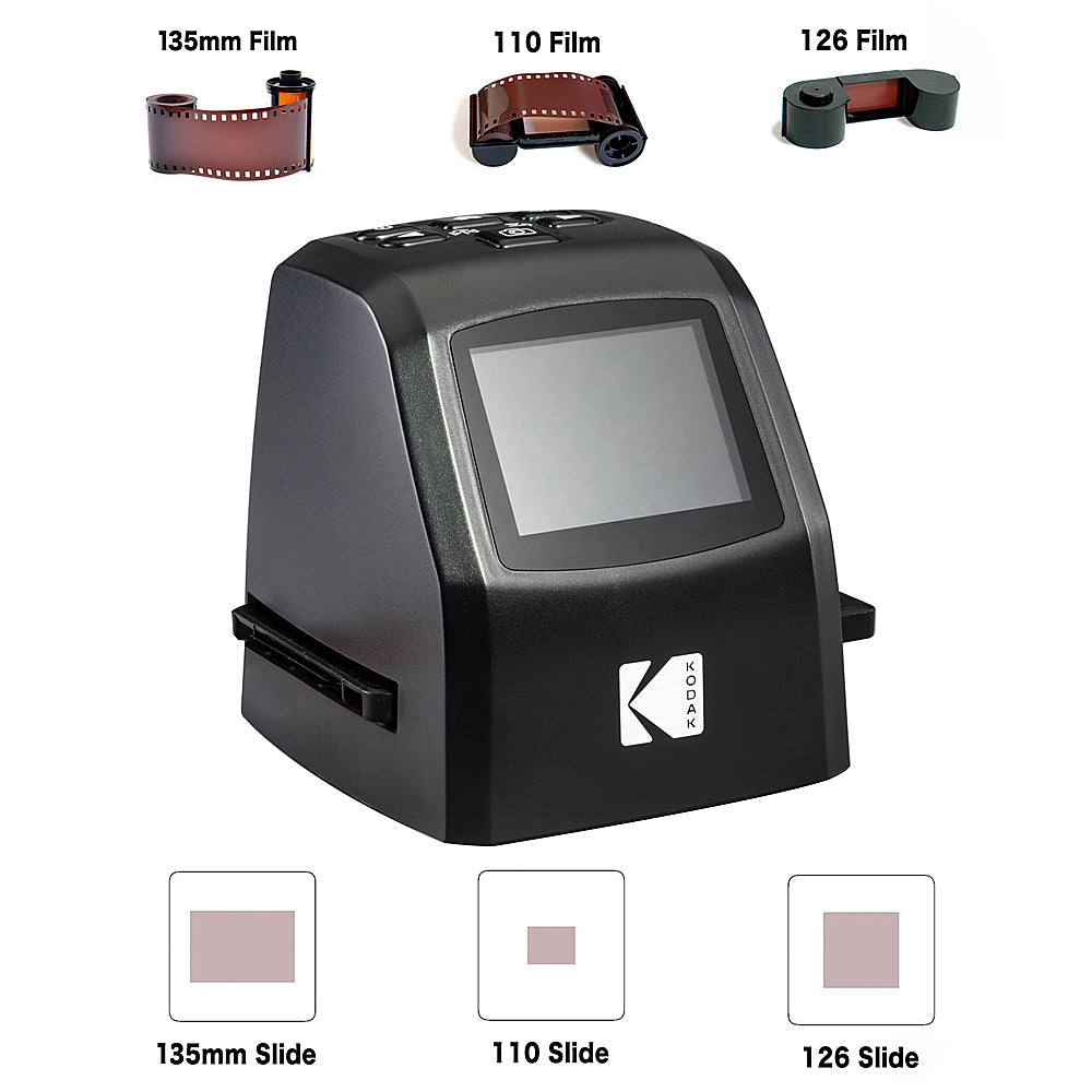 Kodak - Mini Digital Film & Slide Scanner – Converts Film Negatives & Slides to 22 Megapixel JPEG Images – 2.4 LCD Screen - Black_1