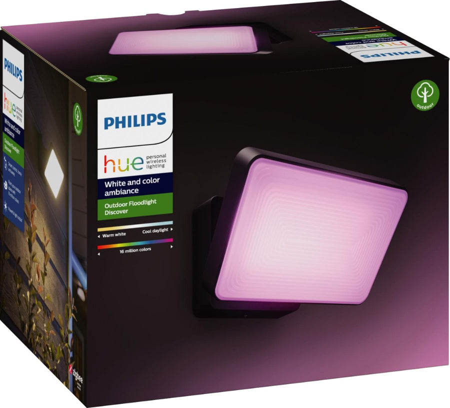 Philips - Hue White and Color Ambiance Discover Outdoor Floodlight - Black_0