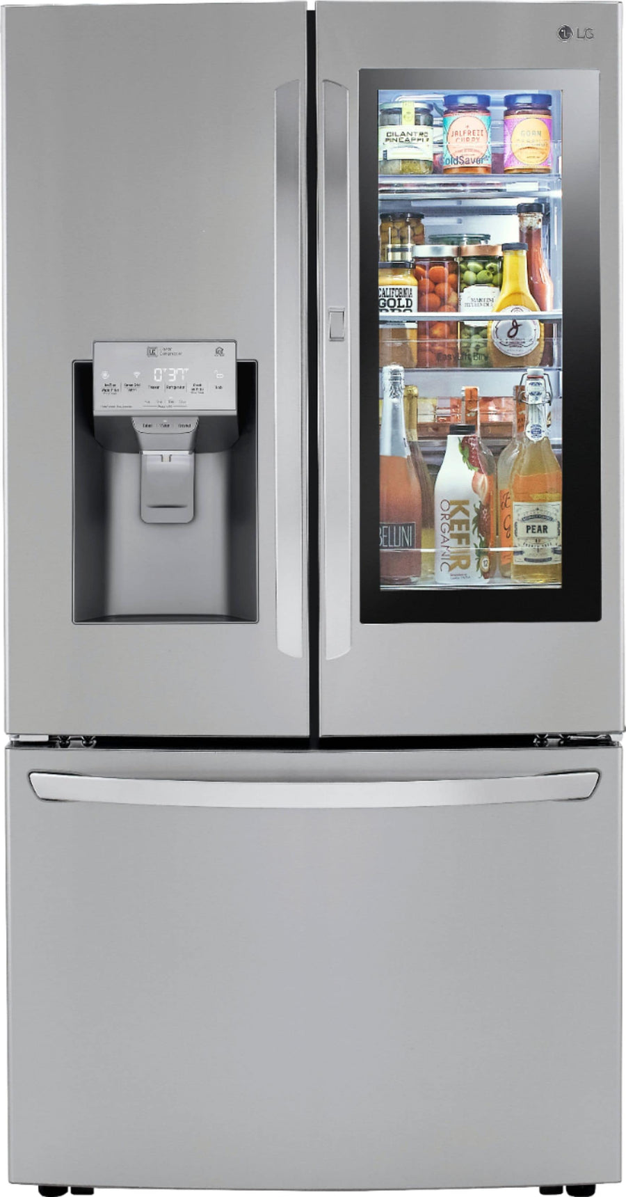 LG - 29.7 Cu. Ft. French Door-in-Door Smart Refrigerator with Craft Ice and InstaView - Stainless steel_0