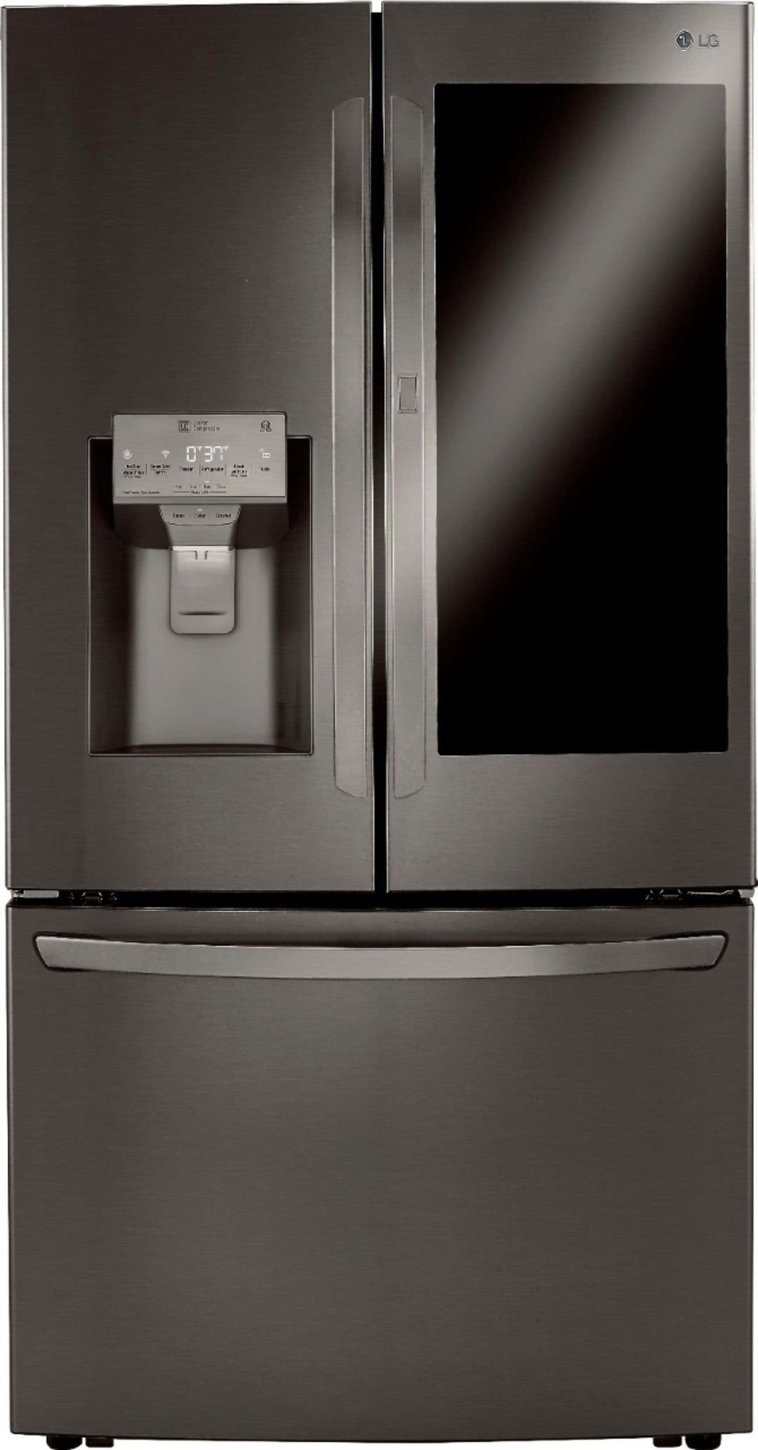 LG - 23.5 Cu. Ft. French Door-in-Door Counter-Depth Smart Refrigerator with Craft Ice and InstaView - Black stainless steel_3