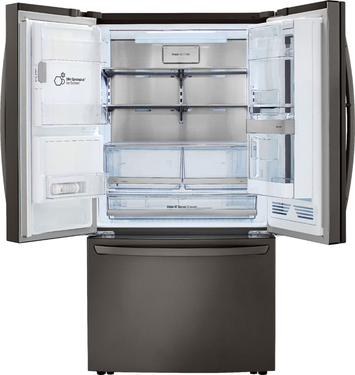 LG - 23.5 Cu. Ft. French Door-in-Door Counter-Depth Smart Refrigerator with Craft Ice and InstaView - Black stainless steel_31