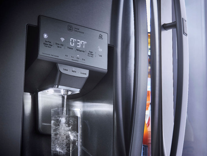 LG - 23.5 Cu. Ft. French Door-in-Door Counter-Depth Smart Refrigerator with Craft Ice and InstaView - Black stainless steel_19