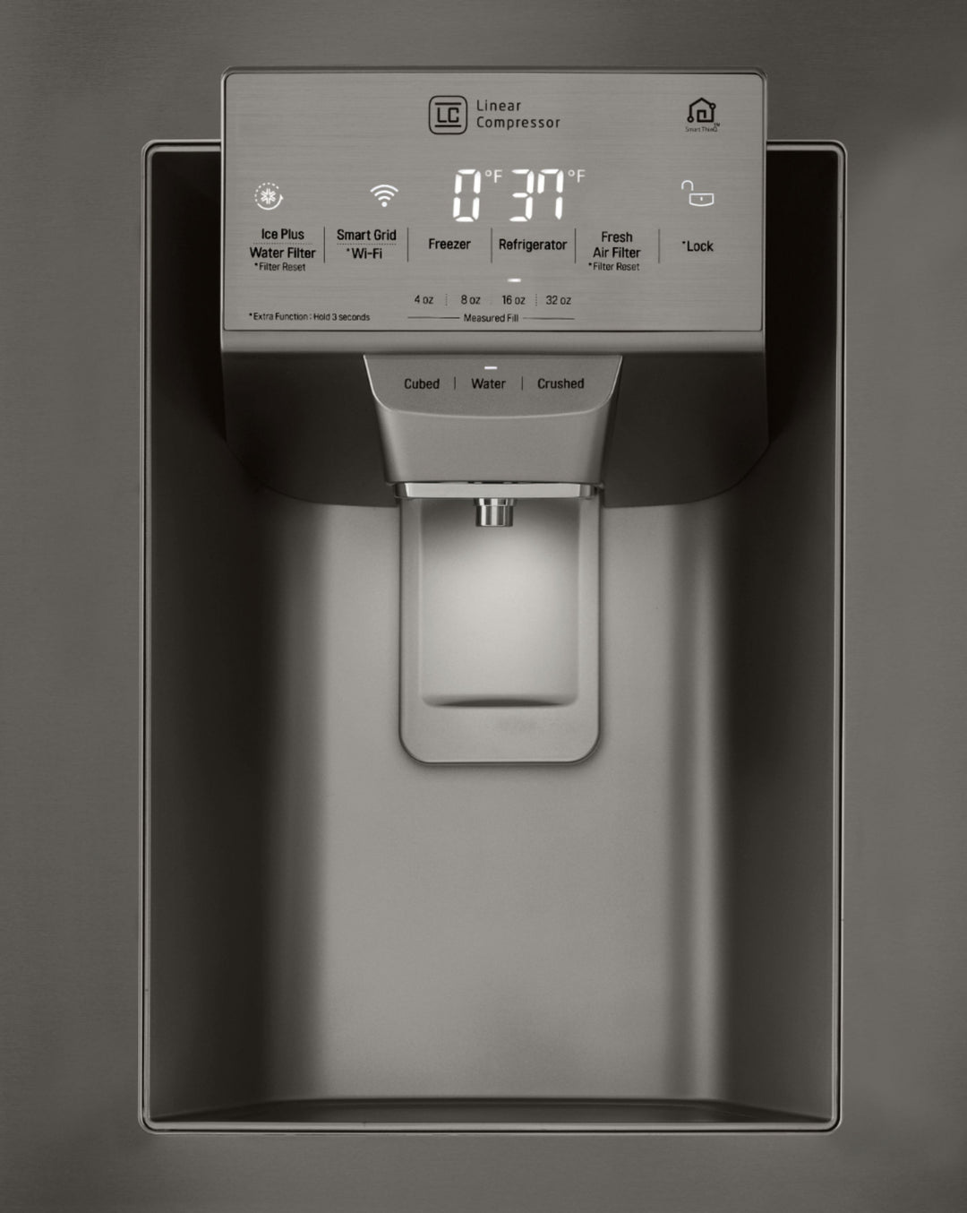 LG - 23.5 Cu. Ft. French Door-in-Door Counter-Depth Smart Refrigerator with Craft Ice and InstaView - Black stainless steel_30