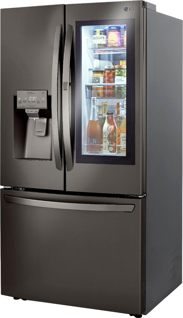 LG - 23.5 Cu. Ft. French Door-in-Door Counter-Depth Smart Refrigerator with Craft Ice and InstaView - Black stainless steel_12