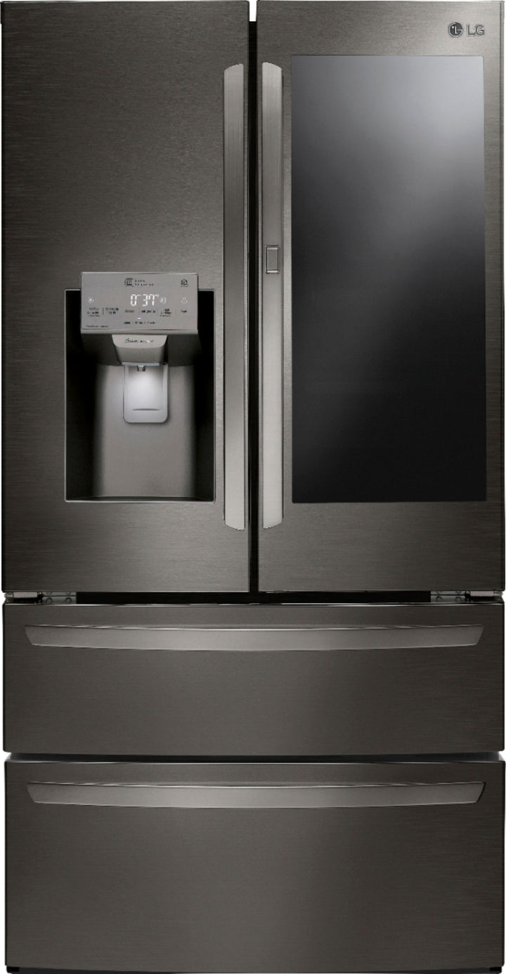 LG - 27.8 Cu. Ft. 4-Door French Door Smart Refrigerator with InstaView - Black stainless steel_27