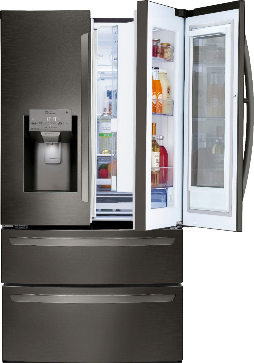 LG - 27.8 Cu. Ft. 4-Door French Door Smart Refrigerator with InstaView - Black stainless steel_26