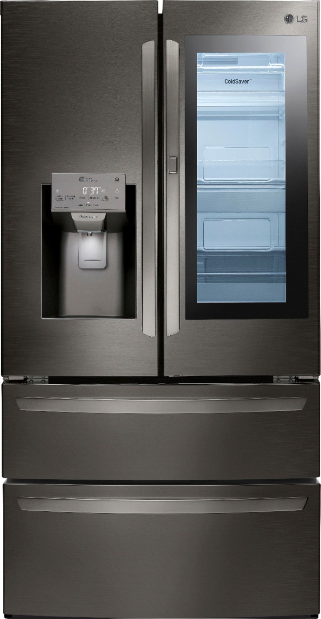 LG - 27.8 Cu. Ft. 4-Door French Door Smart Refrigerator with InstaView - Black stainless steel_19
