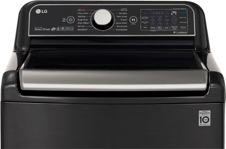 LG - 5.5 Cu. Ft. High-Efficiency Smart Top Load Washer with Steam and TurboWash3D Technology - Black steel_4