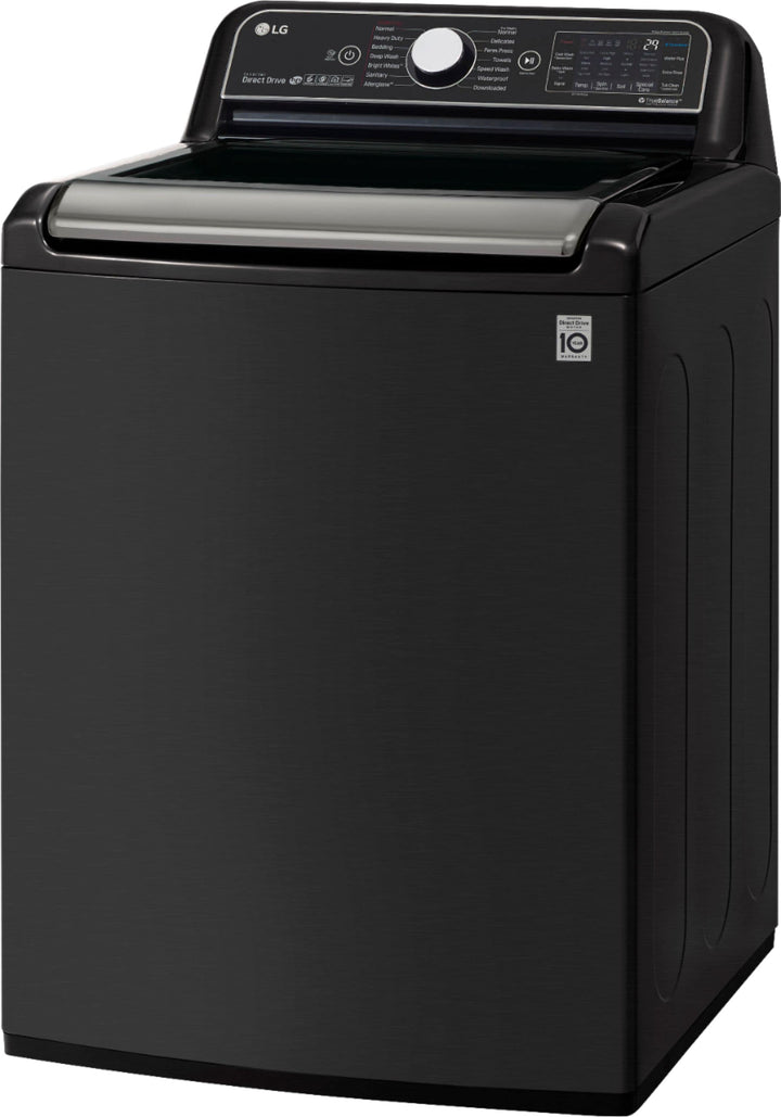 LG - 5.5 Cu. Ft. High-Efficiency Smart Top Load Washer with Steam and TurboWash3D Technology - Black steel_2