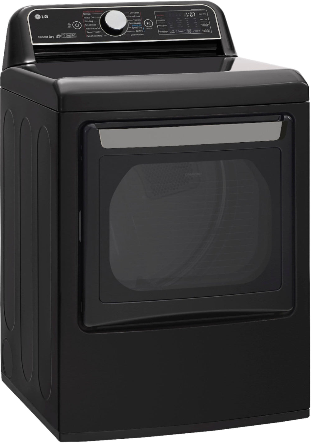 LG - 7.3 Cu. Ft. Smart Electric Dryer with Steam and Sensor Dry - Black steel_1