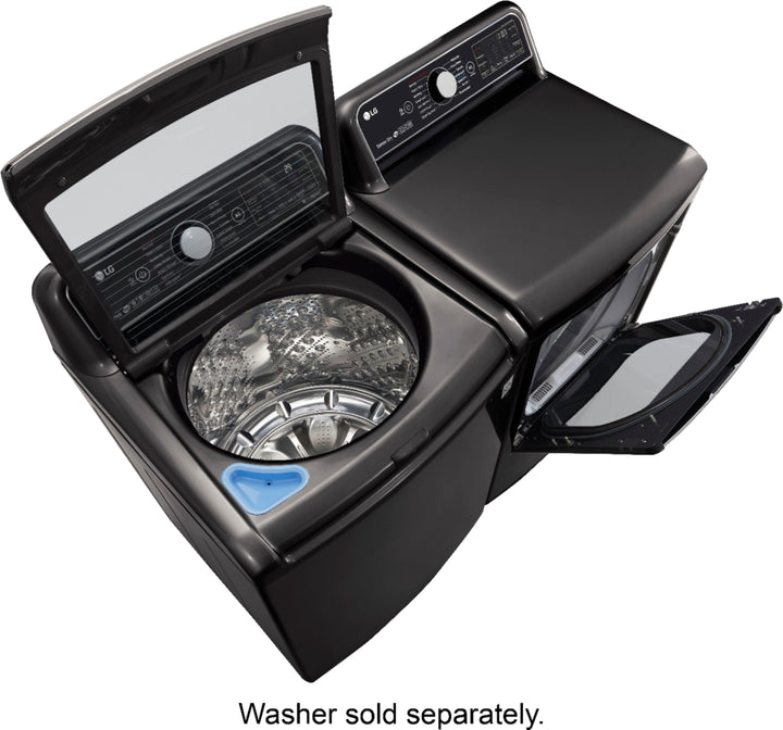LG - 7.3 Cu. Ft. Smart Electric Dryer with Steam and Sensor Dry - Black steel_8