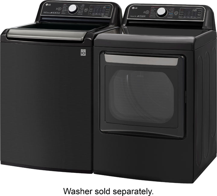 LG - 7.3 Cu. Ft. Smart Electric Dryer with Steam and Sensor Dry - Black steel_6