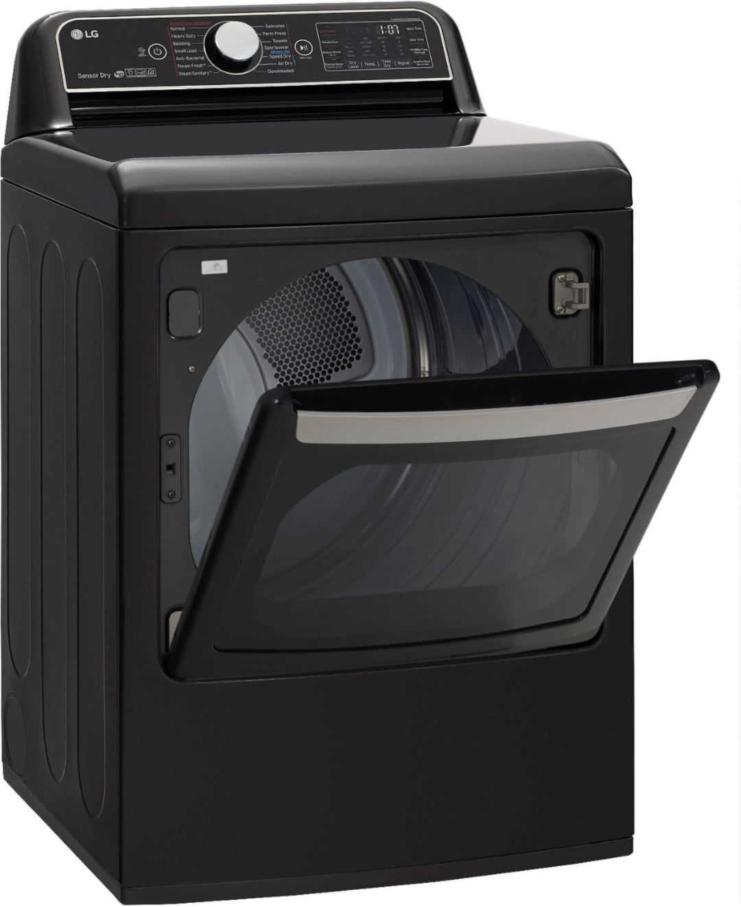LG - 7.3 Cu. Ft. Smart Electric Dryer with Steam and Sensor Dry - Black steel_3