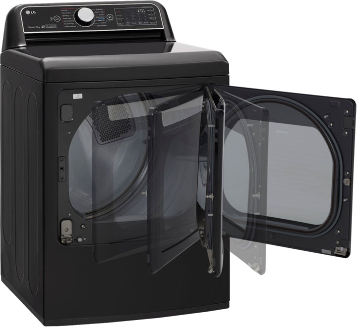 LG - 7.3 Cu. Ft. Smart Electric Dryer with Steam and Sensor Dry - Black steel_16