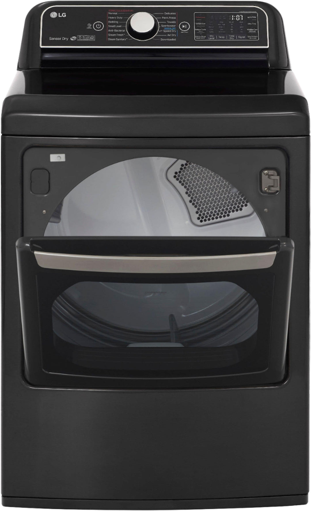 LG - 7.3 Cu. Ft. Smart Electric Dryer with Steam and Sensor Dry - Black steel_15
