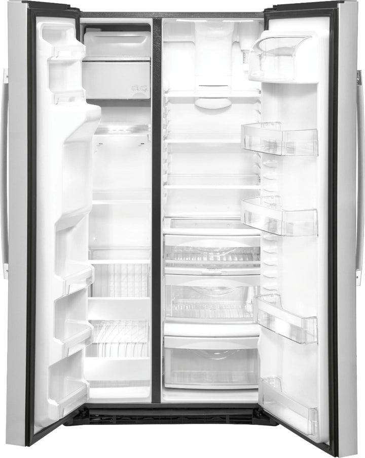 GE - 21.8 Cu. Ft. Side-by-Side Counter-Depth Refrigerator - Stainless steel_2