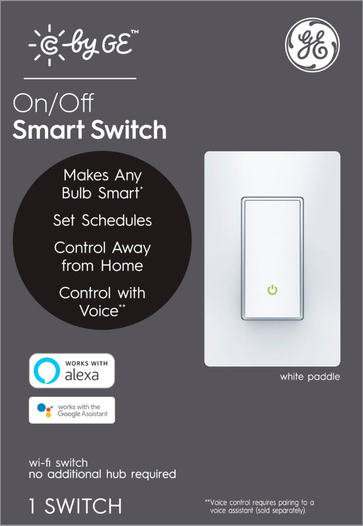 GE - CYNC Smart Switch, Neutral Wire Required, On-Off Paddle Style with Bluetooth and 2.4 GHz Wifi (Packing May Vary) - White_3