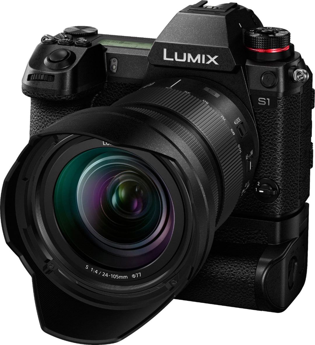 Panasonic - LUMIX S1 Mirrorless Full-Frame 4K Photo Digital Camera with 24-105mm F4 L-Mount Lens - Black_1