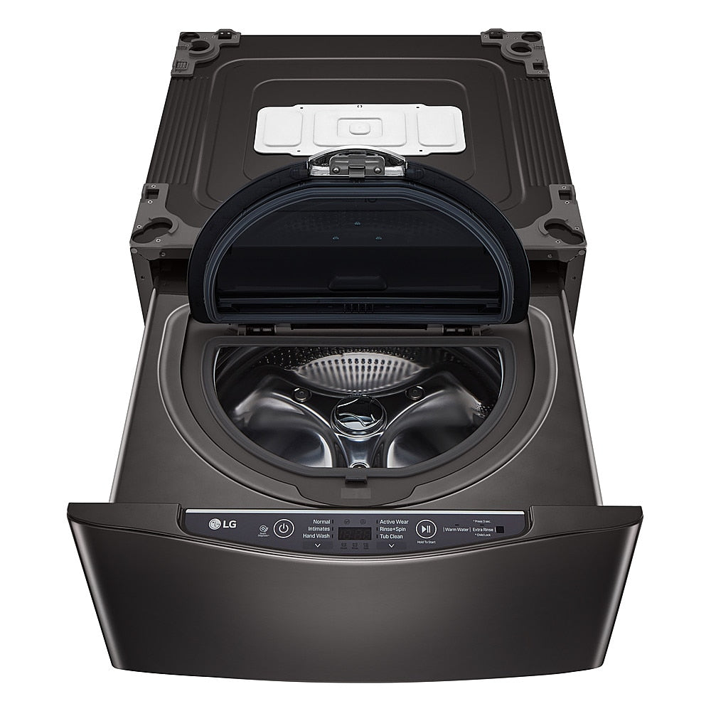 LG - SideKick 1.0 Cu. Ft. High-Efficiency Smart Top Load Pedestal Washer with 3-Motion Technology - Black steel_8