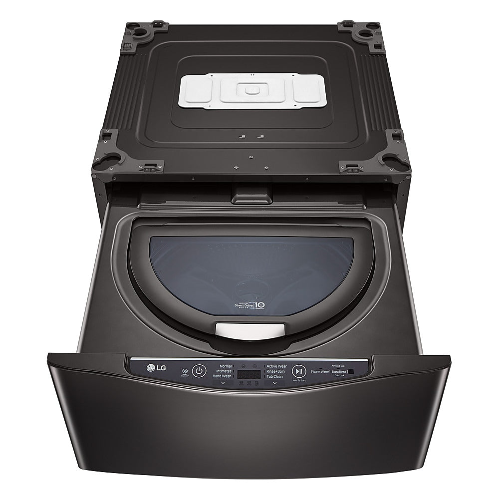 LG - SideKick 1.0 Cu. Ft. High-Efficiency Smart Top Load Pedestal Washer with 3-Motion Technology - Black steel_6
