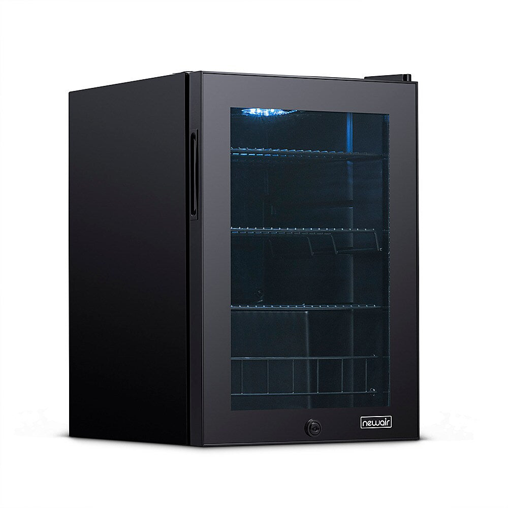 NewAir - 90-Can Freestanding Beverage Fridge, Compact with Adjustable Shelves and Lock - Black_14