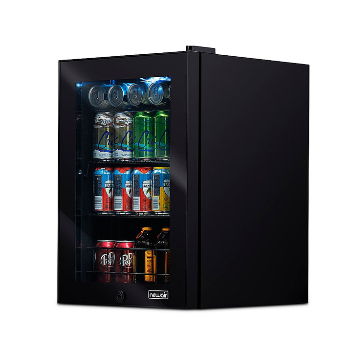 NewAir - 90-Can Freestanding Beverage Fridge, Compact with Adjustable Shelves and Lock - Black_10