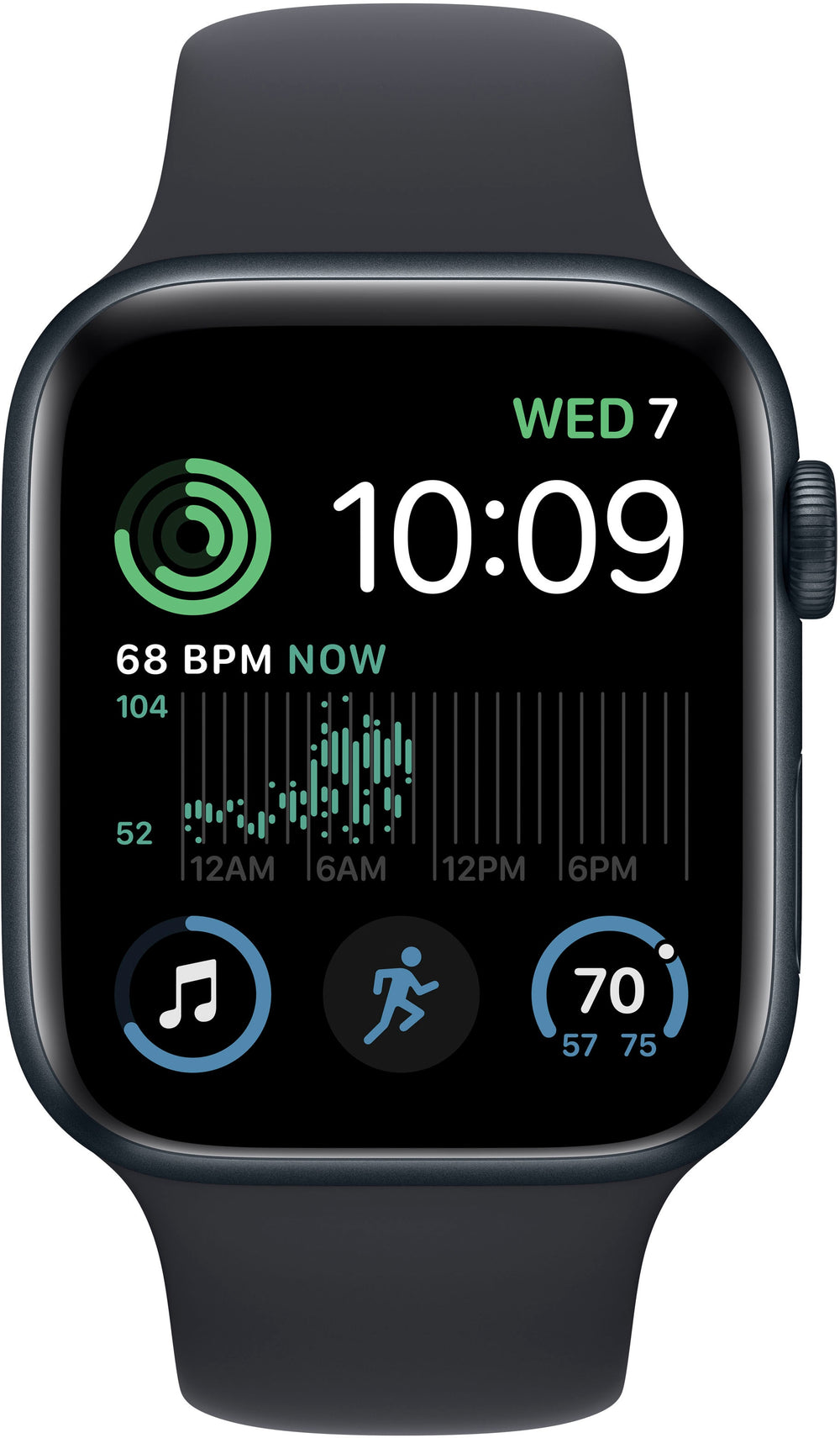 Apple Watch SE (GPS) 44mm Midnight Aluminum Case with Midnight Sport Band - M/L - Midnight_1