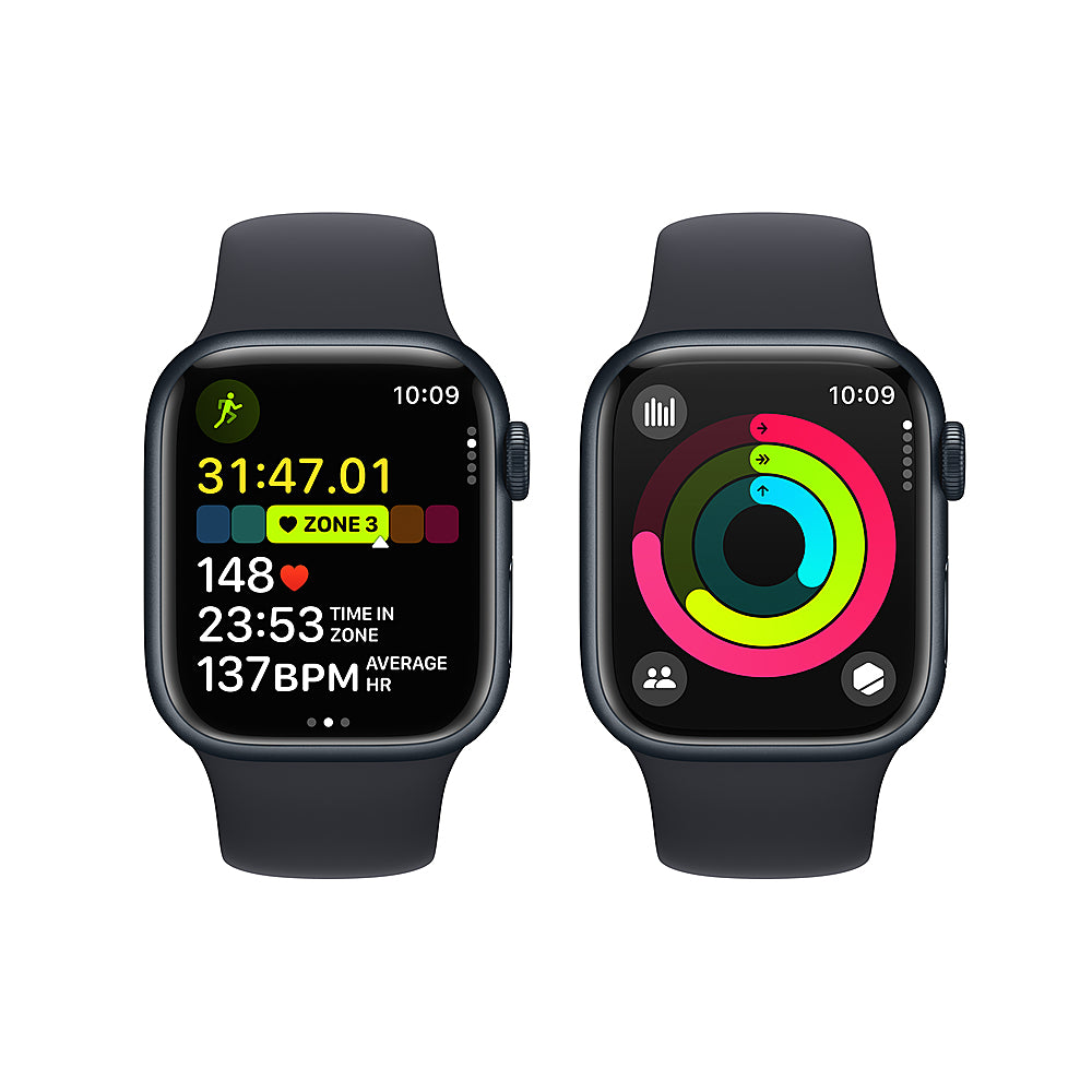 Apple Watch Series 9 (GPS) 41mm Midnight Aluminum Case with Midnight Sport Band - M/L - Midnight_2
