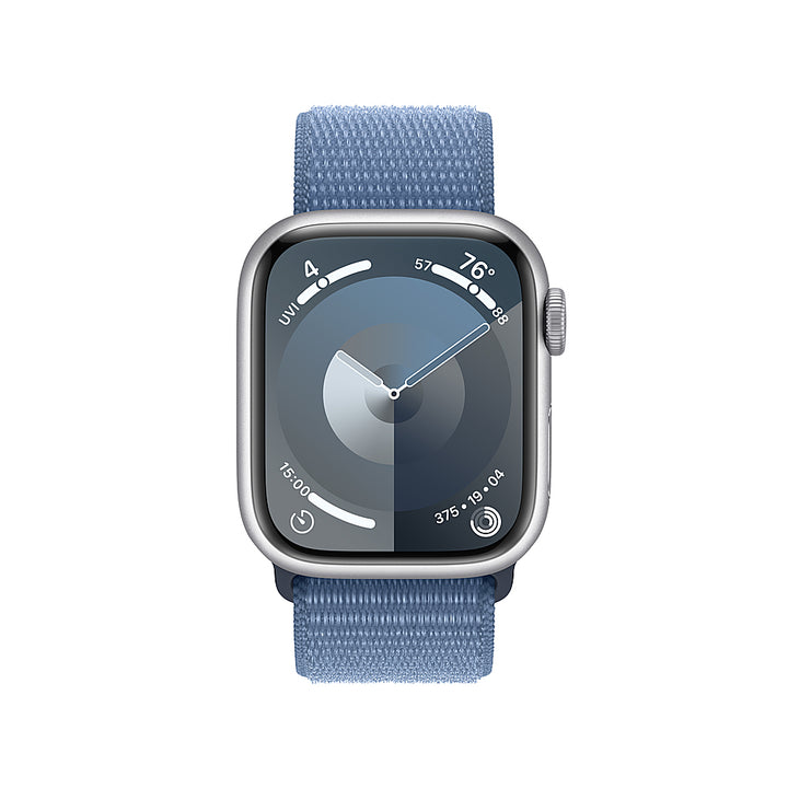 Apple Watch Series 9 (GPS) 41mm Silver Aluminum Case with Winter Blue Sport Loop - Silver_1