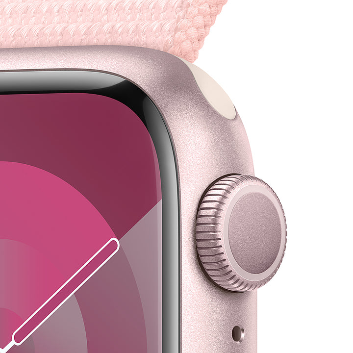 Apple Watch Series 9 (GPS) 41mm Pink Aluminum Case with Light Pink Sport Loop - Pink_7