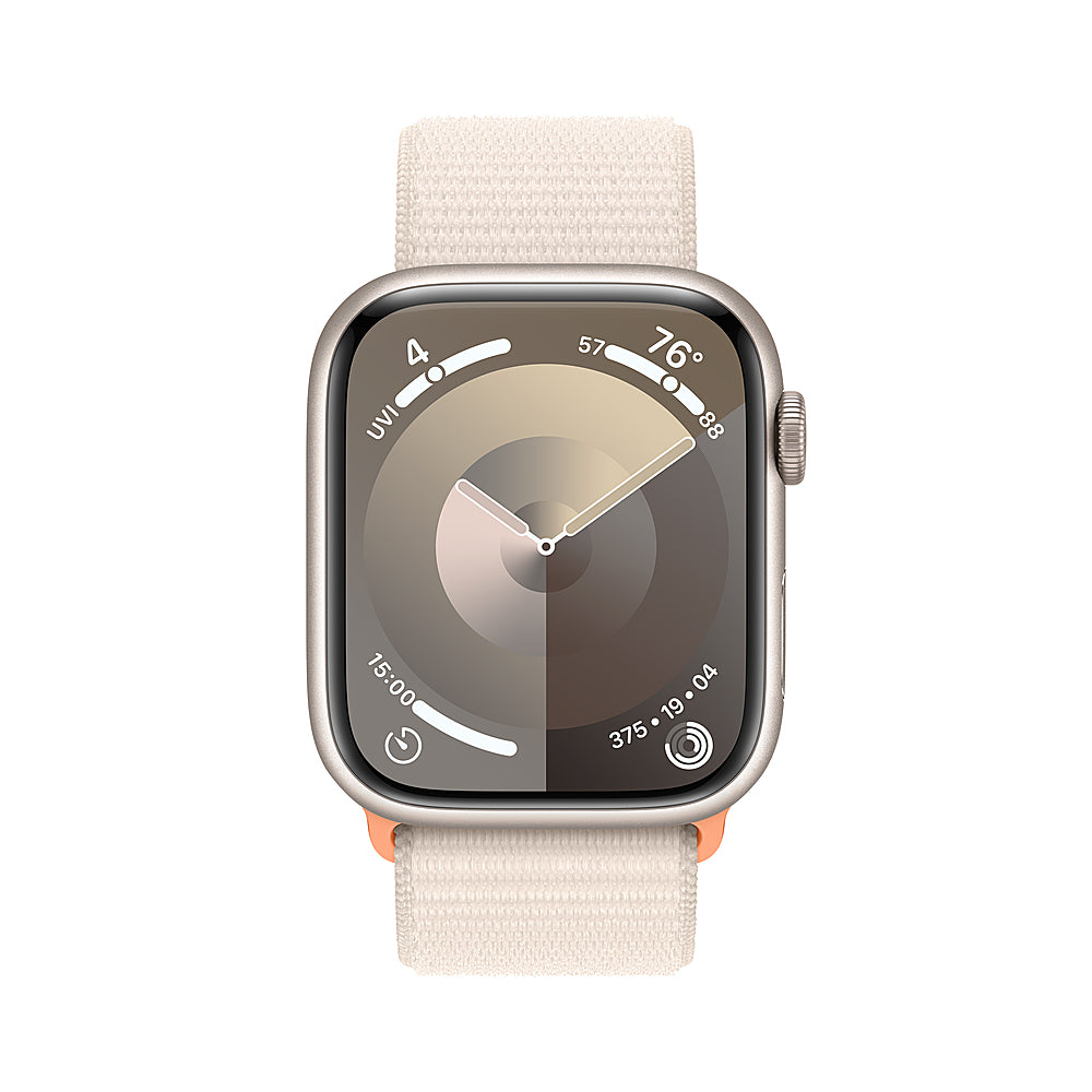 Apple Watch Series 9 (GPS) 45mm Starlight Aluminum Case with Starlight Sport Loop - Starlight_1