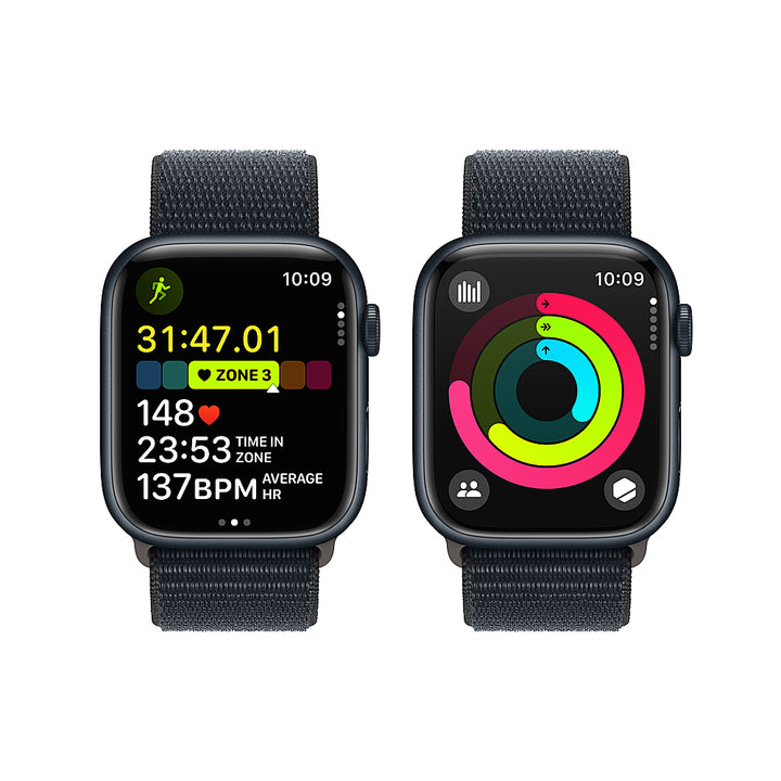 Apple Watch Series 9 (GPS) 45mm Midnight Aluminum Case with Midnight Sport Loop - Midnight_2