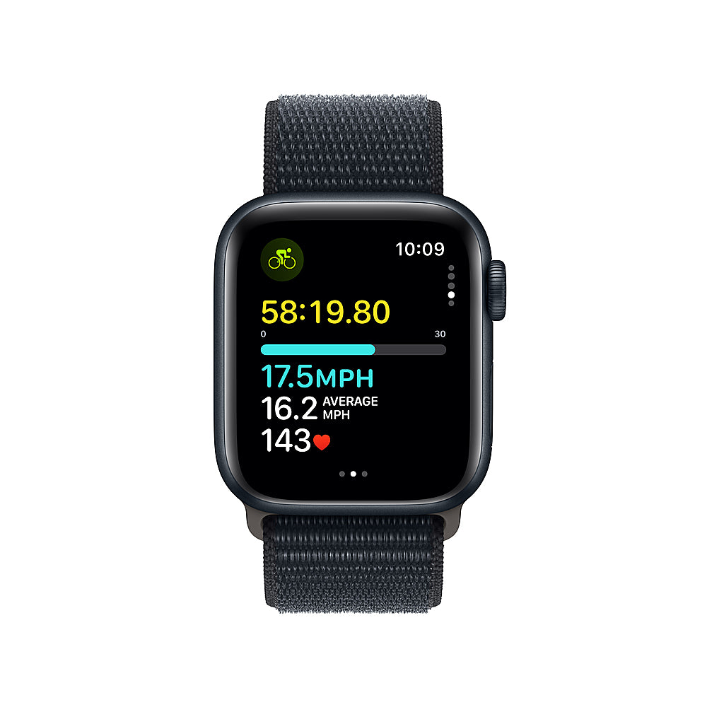Apple Watch SE (GPS) 40mm Midnight Aluminum Case with Midnight Sport Loop - Midnight_4