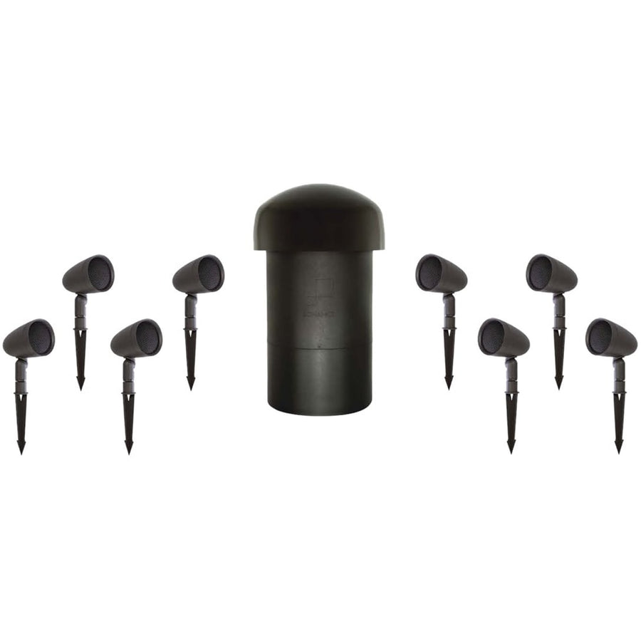 Sonance - Garden Series 8.1-Ch. Outdoor Speaker System with In-Ground Subwoofer - Dark Brown/Black_0