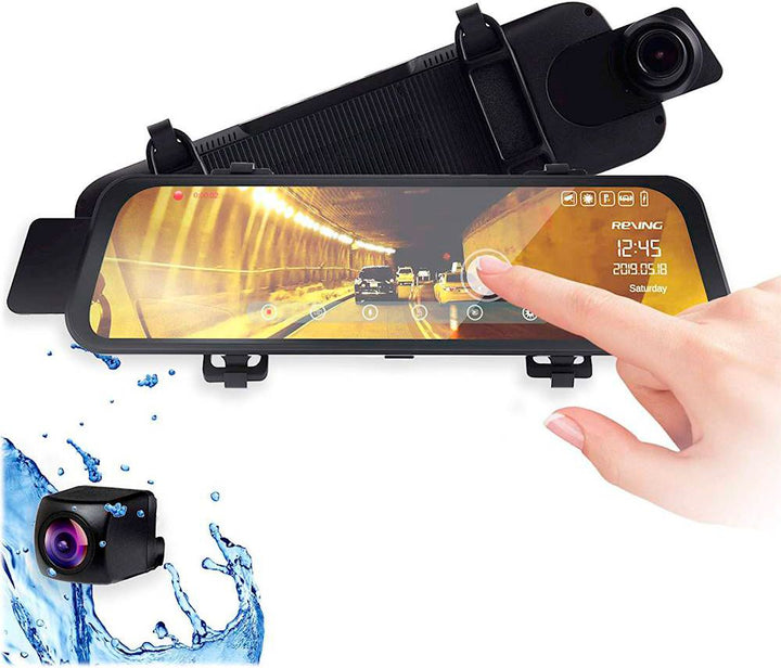 Rexing - M1 1296P Mirror Front and Rear Dash Cam - Black_4