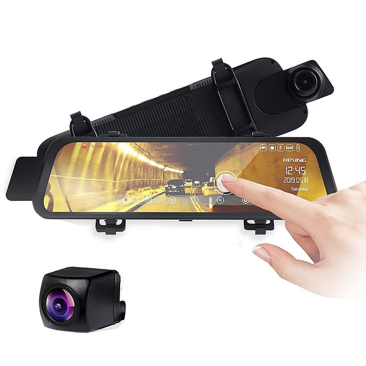 Rexing - M1 1296P Mirror Front and Rear Dash Cam - Black_8