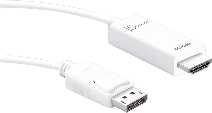 j5create - 6' DisplayPort-to-HDMI Cable - White_0